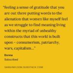 Sarah Wilson Instagram - Celebrating the kind crew over at my Substack! 🌟 We arrive together with the same ache for a better, kinder way to understand the world. If you’d like to join us, I’m giving 30% off on all subscriptions—annual and monthly! ✨ Offer ends Jan 15, but the discount is for life! Link to subscribe in bio and stories ✌🏼🌎