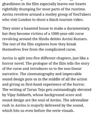 Saras Menon Instagram - A small film with big dreams
An audience’s support was all we needed
For this team to go mainstream😍🙏

Also that figure in green is me 👻

Credits : 
Slide 3 - Indian express 
Slide 4 - The Hindu 
Slide 7 - @itisprashanth 
@sakthifilmfactory @svccofficial #BVSNPrasad @praveendaniel @goldenarrow_studios_official @thetarunteja 
@iamvasanthravi @vimraman @muralidarans @sarasmenon @udhaya_deep @actor_malina @ivijaysiddharth @edwinsakay @venkat_raajen @artdirectordonbala @sync.cinema @donechannel1 @vamsikaka @gopi_bridal_makeovers