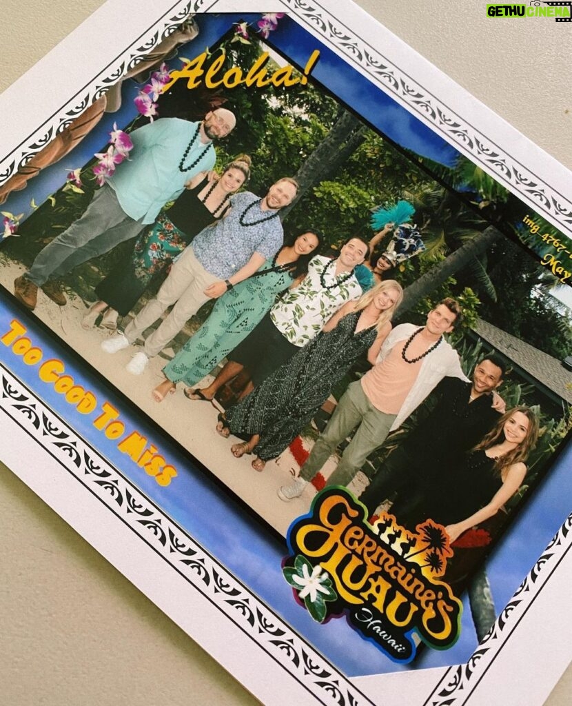 Sasha Clements Instagram - Finally getting the hang of the Shaka sign! Corbin said I’ve been holding it up too high making it look like I was saying “call me!” 🤦🏻‍♀️ Anyway here’s us at @germainesluau which was a beautiful way to celebrate the end of our Hawaii shoot❤️ Mahalo for having us! 🤙🏼 Germaine's Luau and Special Events