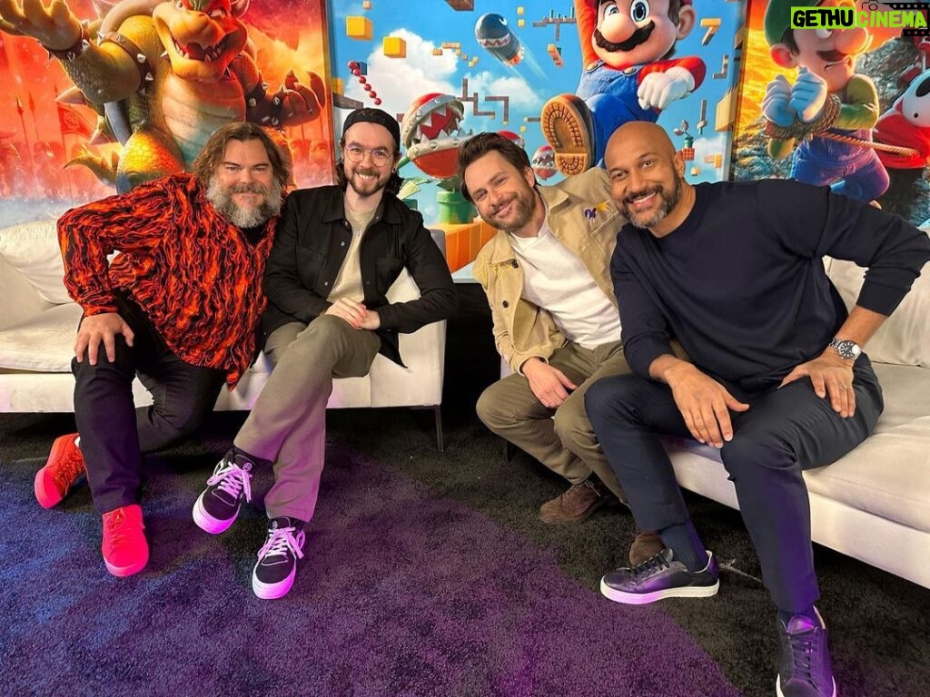 Seán McLoughlin Instagram - I played mario kart with Jack Black, Charlie Day and Keegan-Michael Key!! Video will be out soon!