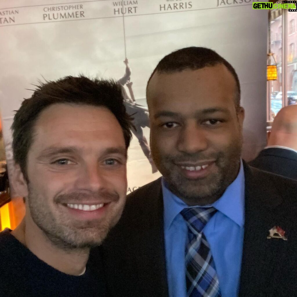 Sebastian Stan Instagram - Just wanna take a moment to thank these heroes for coming to support our film @tlfmfilm Saturday. These men have seen more then I could ever imagine. Their stories shook and humbled me to the core. We are privileged and very lucky to have been blessed by such furiously courageous souls. It was an honor to stand next to them on Saturday and I have nothing but the utmost respect for their hard work and dedication. In order of the photos... 1)York Kleinhandler, Chief Army National Guard Special Forces Warrant Officer and former US Marshal 2)Jack Eubanks, US Marine Corps 3)Everett Weston, US Army, President and founder of Operation Heal Our Heroes 4)Sal Taylor, NYPD, President of the NYPD Marine Corps Association 5)Mike Hyland, FDNY, Gary Sinise Foundation 6)Mike Brown, veteran and doctor, (brother was a Vietnam veteran and highly-decorated FDNY Captain Patrick Brown who perished on 9/11. Mike was also FDNY present at 9/11) and Paul Cotilo, Vietnam veteran. 7)Danny Prince, FDNY and US Navy veteran, Gary Sinise Foundation 8) Group photo (all Navy): Shane Crowell, Jeff Aldridge, Steve Keeler, Mark Dimayuga. 9) US Army Sergeant Brian Shaw and USAF Senior Airman Matt Burda. Brian did two tours in Iraq. Matt did one tour in Iraq and one in Afghanistan. SPECIAL THANKS TO: Donna and Laura, Tenth and Pike Shop and Rob and Joe owners of #GreenwichTavern in TriBeCa for hosting us for the day. AND LASTLY... My friend 10) @mdceleste THANK YOU for everything that you do. None of this would have been possible without you. Your unwavering passion and 150% commitment to everything that you do, blows me away. I’m thankful we’ve met and for the great example that you are in my life. 🙏🏻🙏🏻🙏🏻