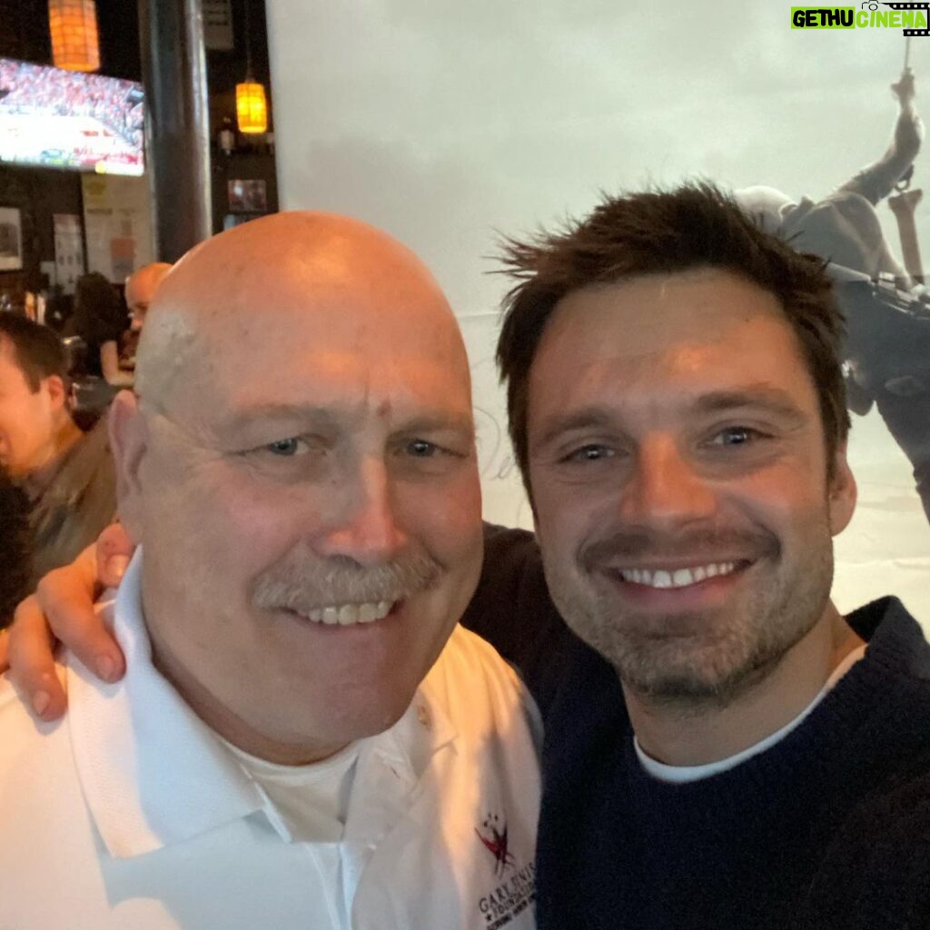 Sebastian Stan Instagram - Just wanna take a moment to thank these heroes for coming to support our film @tlfmfilm Saturday. These men have seen more then I could ever imagine. Their stories shook and humbled me to the core. We are privileged and very lucky to have been blessed by such furiously courageous souls. It was an honor to stand next to them on Saturday and I have nothing but the utmost respect for their hard work and dedication. In order of the photos... 1)York Kleinhandler, Chief Army National Guard Special Forces Warrant Officer and former US Marshal 2)Jack Eubanks, US Marine Corps 3)Everett Weston, US Army, President and founder of Operation Heal Our Heroes 4)Sal Taylor, NYPD, President of the NYPD Marine Corps Association 5)Mike Hyland, FDNY, Gary Sinise Foundation 6)Mike Brown, veteran and doctor, (brother was a Vietnam veteran and highly-decorated FDNY Captain Patrick Brown who perished on 9/11. Mike was also FDNY present at 9/11) and Paul Cotilo, Vietnam veteran. 7)Danny Prince, FDNY and US Navy veteran, Gary Sinise Foundation 8) Group photo (all Navy): Shane Crowell, Jeff Aldridge, Steve Keeler, Mark Dimayuga. 9) US Army Sergeant Brian Shaw and USAF Senior Airman Matt Burda. Brian did two tours in Iraq. Matt did one tour in Iraq and one in Afghanistan. SPECIAL THANKS TO: Donna and Laura, Tenth and Pike Shop and Rob and Joe owners of #GreenwichTavern in TriBeCa for hosting us for the day. AND LASTLY... My friend 10) @mdceleste THANK YOU for everything that you do. None of this would have been possible without you. Your unwavering passion and 150% commitment to everything that you do, blows me away. I’m thankful we’ve met and for the great example that you are in my life. 🙏🏻🙏🏻🙏🏻