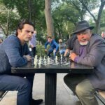 Sebastian Stan Instagram - Wednesday in the park with #CharlesJRoby. And… @benjamincaron #sharper @A24 @picturestart @appletvplus