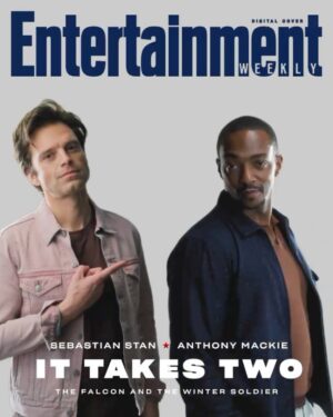 Sebastian Stan Instagram - Totally in the exact same room as @AnthonyMackie and not hundreds of miles apart. Thanks for this one, @EntertainmentWeekly 🔥 

#FalconAndWinterSoldier 
Styled by @mjonf
Hair: @dannarutherford  Makeup: @ladybexmu  Shot by #PawelPogorzelski