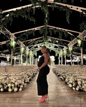 Serena Williams Instagram - CAUTION: Things are not always how they appear. I am Seriously trying to figure out if the baby is in the front or….back. … slide right #summer #italy  #vacation