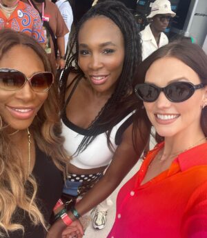 Serena Williams Instagram - A day in miami. With my naughty sis
@venuswilliams 
@karliekloss 
@olympiaohanian 
@khaby00 
#formula1 
#miami