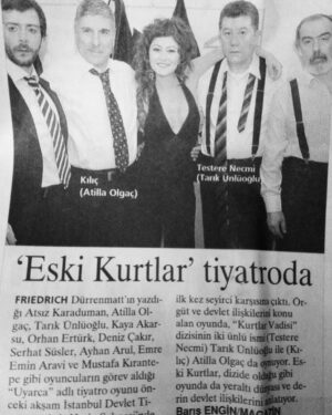 Serhan Süsler Instagram - #tbt 2008 yılında oynadığımız Uyarca oyununun gazete haberi..Tarık abimin anısını yaşatacağız. Ruhu şad olsun. 🖤
@zipzipzey @gulenaykalkan denizcakir #tarıkünlüoğlu #atsızkaraduman #atillaolgaç  #eskiyadunyayahukumdarolmaz #eskiyatv #amanreisduymasın #edho #atvtürkiye #eşkıyadünyayahükümdarolmaz #güven #edhotv #sinirsizlar #sınırsızlar