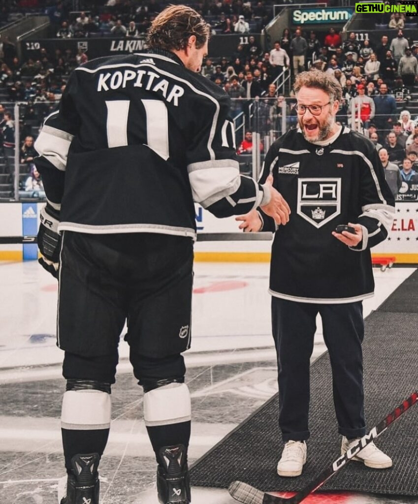 Seth Rogen Instagram - Fun night at the Kings game supporting @wearehfc. I look like a happy little boy.