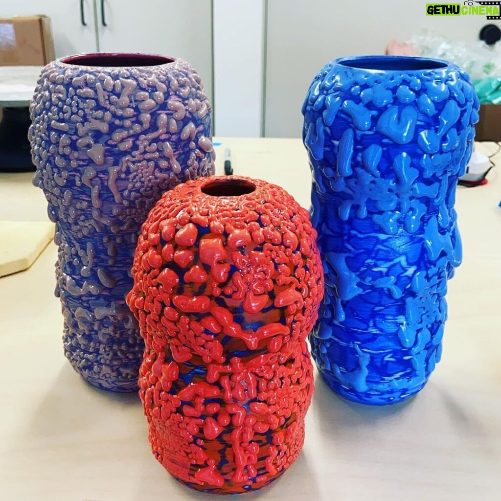 Seth Rogen Instagram - I made these vases and these glazes (and yes that rhymes in my head)