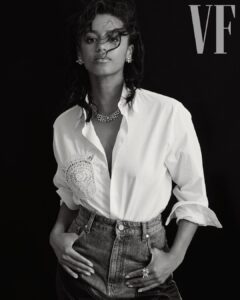 Shalom Brune-Franklin Instagram - Thank you @chanelofficial @vanityfair & to the lovely creatives tagged…🤯♥️ #TweedDeCHANEL #CHANELHighJewelry