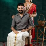 Shambhavy gurumoorthy Instagram - "The moment when you realize you don’t need dress up so much for a picture ❤️❤️ #samandprasi #traditional #traditionalwear #photoshoot #tamil #tamilculture #trending #trendingpost #couplesphotography #serialactress #youtuber #instapost #instagood #instafamous #instadaily #coupleshoot #realcouple
