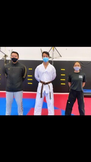 Shannon Kook Instagram - The work behind the belt
•
It’s been a beautiful challenge training Taekwondo throughout the pandemic. Thank you to all the generous Vancouver stunt training partners and @teamonemartialarts for their fun outlook and work ethic.
I really struggled to get this kick in my body, whereas other movements have felt more second nature to me - likely from my previous Karate and dance experience. But working outside of class time has been the most rewarding afterthought for me. I still feel like a beginner in so many ways and it’s so strange to see myself in a Brown belt now. But you can’t deny time and hard work. So here we are. 
Also, who’s watching out for Valentina Shevchenko’s back kick and Mortal Kombat this weekend? This guy 🙋🏻‍♂️
