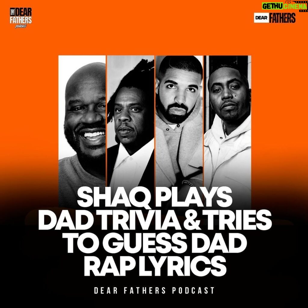 Shaquille O'Neal Instagram - We had a lil fun with @shaq and tested his knowledge of rap lyrics centered around Fatherhood on the latest episode of the #DearFathersPodcast🔥 It’s clear that he needs a lil work 😂 Dear Fathers (and everyone else), what y’all think? Hit us in the comments, SALUTE! 💪🏾❤️ #DearFathers Cc: @nas @champagnepapi @jayz @meetjessealex Proud Black Fathers