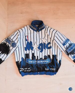 Shaquille O'Neal Instagram - one of one 

details of @shaq’s one-of-a-kind Orlando Magic jacket designed by @jeffhamilton 🪄