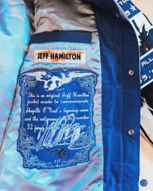 Shaquille O'Neal Instagram - one of one 

details of @shaq’s one-of-a-kind Orlando Magic jacket designed by @jeffhamilton 🪄