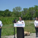 Sharice Davids Instagram - There are 5,400 abandoned, hazardous oil and gas wells in Kansas - polluting our backyards, business parks, and public spaces. @usinterior @secdebhaaland joined me in #KS03 today to highlight how the bipartisan infrastructure law is helping to clean up these toxic sites. Thanks for coming!