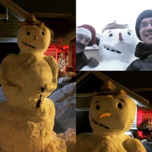 Shaun Johnston Instagram - You’re never too old to build a snowman with your kids. My son Cael and I and our new friend ‘Side-swipe Jimmy’. Sj