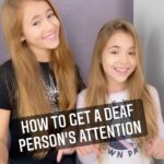 Shaylee Mansfield Instagram - Living with Deaf family members does mean that we must get creative on how to get their attention. Even we throw something at them! 🔴🧦 Yelling loudly that the entire neighbor can hear.💥Flashing the lights.💡If on FaceTime or Zoom, waving closely to the camera does the trick. 👋 And so much more! Which way do you get a Deaf person’s attention? 😉 #deafculture #deaf #signlanguage #americansignlanguage #sistergoals Austin, Texas