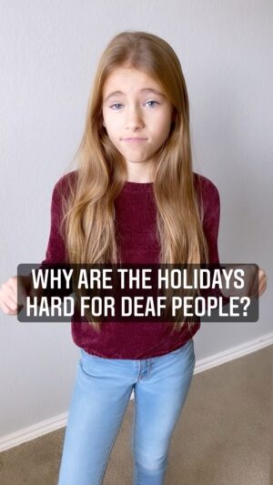 Shaylee Mansfield Instagram - Holidays are hard in so many ways for Deaf people coming from a hearing family. In fact, 90% of Deaf people are from a hearing family. Most of them don’t sign or learn how to sign.

There’s a lot of small talk in between, head nodding, and fake laughs at the holiday gatherings. Eventually, Deaf people find ways to keep them entertained through books, TV, movies, or social media. Some choose to leave early. If there is one, there’s this hearing mom who interprets everything (and that’s impossible to do!). Take the burden off them and give them the gift of full inclusion.

AND…Don’t just do this for the holidays only, but year round, every day. 

#deafawareness #holidaysarecoming #signlanguage #americansignlanguage #thebestgift