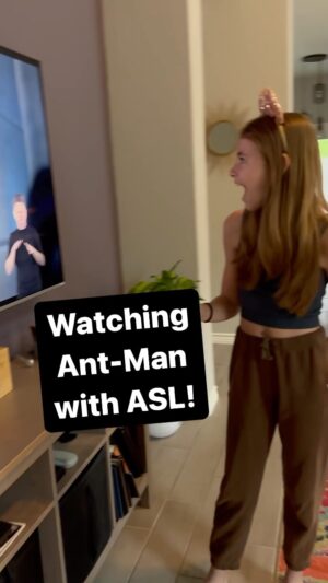 Shaylee Mansfield Instagram - I couldn’t believe my own eyes when I saw this… “Ant-Man” on @disneyplus has ASL option! I wish I had this when I was a little kid. My Deaf parents signed the movies for me back then as I was still learning how to read. This is perfect for anyone, but more so for little Deaf kids. More of this please! 

Side note: Wearing Minnie Ears was just a coincidence! It was meant to be after all. ✨