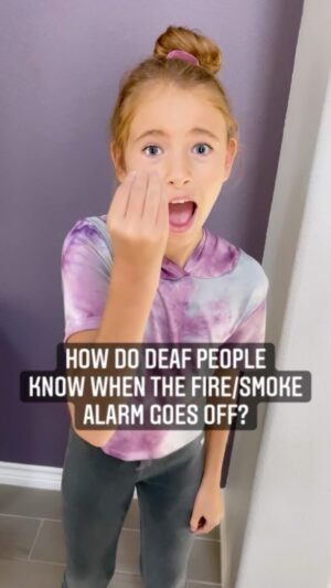 Shaylee Mansfield Instagram - (Flash warning: Some scenes have a strobing effect that may affect photosensitive viewers.)

Smoke alarms save lives…but how do Deaf people know when a smoke alarm goes off? There are alarms with strobe (flashing) lights designed to wake up or even alert a Deaf person. 

#firealarm #signlanguage #americansignlanguage #newsflash #deafpeople