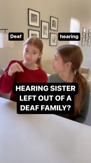 Shaylee Mansfield Instagram - Okay, we’re finally answering one of the most asked questions… does my hearing sister feel left out of a Deaf family? Her answer is a very simple one - one that might surprise many people. The bottom line is that when a family shares a common language, it becomes that much easier to communicate.

It’s funny that my hearing sister get asked this question a ton, but a Deaf person who comes from a hearing family doesn’t get asked this question.