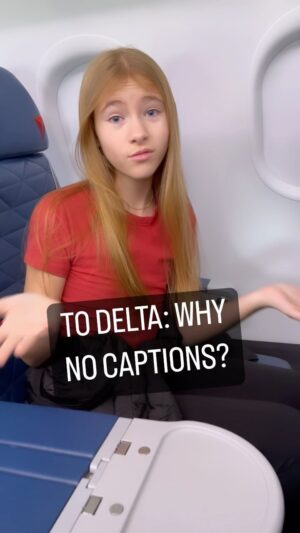 Shaylee Mansfield Instagram - To @delta why are there still no captions? I along with millions of Deaf people travel and pay for our own plane tickets to find that we cannot enjoy live TV as well as movies. All because they are not captioned. It is 2023, this should not be happening at all. Get on with the program and make necessary changes, Delta.

(Side note: don’t tell me that I should be grateful because at least there are some captioned.)