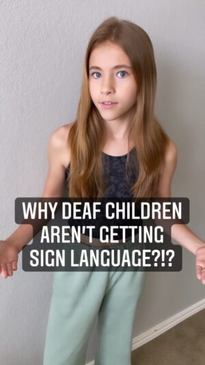Shaylee Mansfield Instagram - This is nothing new… for many years, deaf babies and children aren’t getting sign language! There’s so much pressure for Deaf children to be “normal,” to speak, and to hear. Watch the video for six reasons why this continues to be a HUGE problem (and there’s many more). That needs to change because every Deaf child deserves the right to learn sign language. What’s more is that sign language also comes with a culture and community. To hearing families, please learn sign language and gift them sign language. It’ll make the world a better place. Thank you. 🤟
