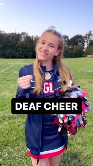 Shaylee Mansfield Instagram - Deaf cheer, where the rhythm is felt and the energy is contagious!  Deaf cheerleaders use a combination of dance, visual cues, drum beats, and sign language to perform cheers for their school. It’s a beautiful example of universality and creativity in a world of sports. 🤟 🦅🥁