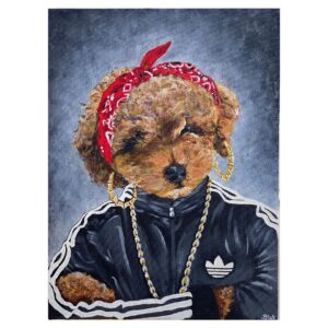 Shaznay Lewis Instagram - Thank you so much @jasmineblatt @yeoldpets for this brilliant portrait of Winnie! We absolutely love it! The outfit definitely suits her character 😁🤦🏾‍♀️#rudegirlwinnie #thinksshesarottweiler #softasanything #toypoodle💗🥰