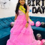 Sherin Thara Instagram - I am blessed & I thank god for every day for everything that happens for me💖 Gorgeous outfit from @rehrakidscouture @rehradesignstudio Thank you sissy for this beautiful outfit customised to my own day for my special day 💖 Thank you event planner for this beautiful decoration & organised planning @namma_veetu_festival #babysherin #babymayu #mayu #baakyalakshmi #vijaytelevision #instadaily #instagood #outfitoftheday #birthday #happy #celebration #celebrity #ballgown #collaboration
