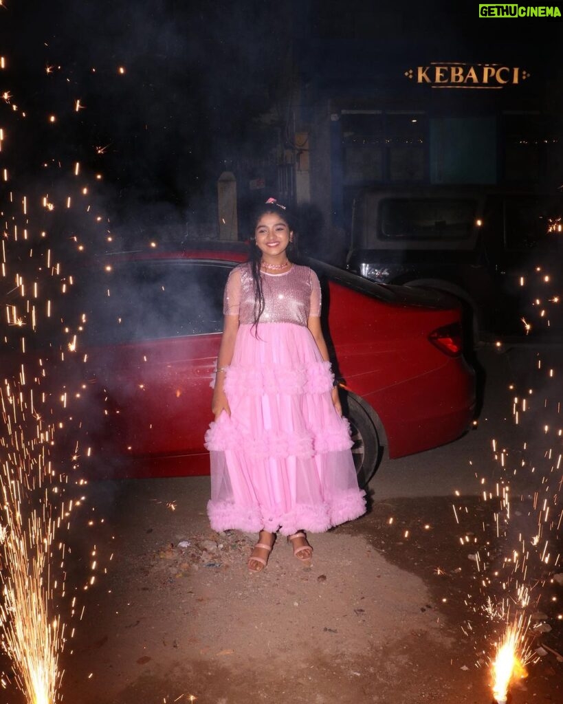 Sherin Thara Instagram - I am blessed to have so many great things in my life-family,friends & god.#grateful Beautiful pink grand gown customised by @rehradesignstudio @rehrakidscouture I loved this dress so much becoz of comfort ,fit perfect & beautiful unique design. Always My favourite shop & I bought dresses always specially my own day my birthday special ❤ Kindly check out their page❤ One of the best surprise I ‘ve ever received ❤ @namma_veetu_festival I am totally impressed ❤ #babysherin #babymayu #mayu #baakyalakshmi #vijaytelevision #vijaytv #birthday #happy #celebration #instadaily #instagood #instamood #insta