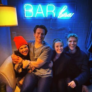 Sierra Boggess Instagram - // ♥️Cool Kids ♥️#congratulations 🎈 To Lindsay, Jonathan, Daniel & The Entire Cast of “Merrily We Roll Along” on Broadway 🎭 Playing At The Hudson Theatre. Beautiful Talent. Beautiful Souls ✨// #sondheim #stevensondheim #jonathangroff #lindsaymendez #sierraboggess #stefanodafre #merrilywerollalong #danielradcliffe