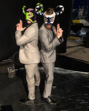Simon Musk Instagram - Promo shot for ‘Untitled Lucha-Themed Buddy Cop TV Show’, coming soon to Netflix.