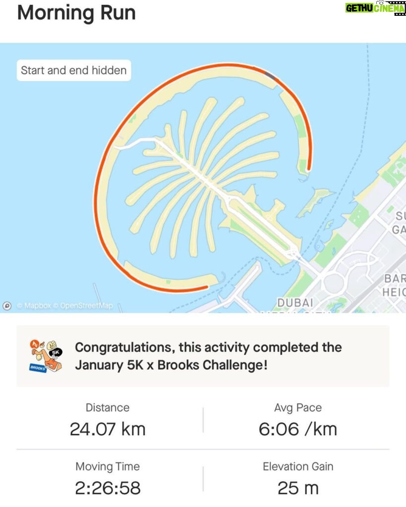 Skye Nicolson Instagram - 24km for 2024! 🥵💪 Palm Jumeirah