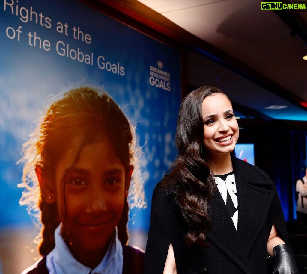 Sofia Carson Instagram - Champions For Children 🩵 Thank you to our Unicef Executive Director Catherine Russel and @flotus for bringing us together. To the children and youth advocates who graced us with your bravery, your voices were LOUD and your voices were HEARD. Thank you. UNICEF