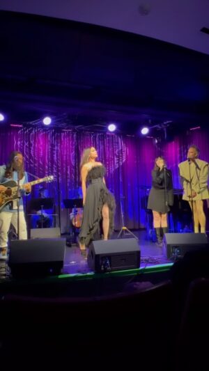 Sofia Carson Instagram - We wrote this song almost a year ago. Two weeks ago we released it into the world. Everyday we have watched the world fall in love with it, with numbers and stats almost impossible to wrap my head around. And today, we sang it together at the Grammy Museum. 

My Purple Heart is yours forever @tranterjustin @skylerstonestreet @erencannata @dannygrip 💜