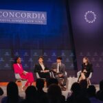 Sofia Carson Instagram - Celebrating the power of young voices. Amplifying the voices of our future leaders. It was a privilege to speak at and moderate the UNICEF panel at the Concordia Summit. Thank you @UNICEFUSA & @ConcordiaSummit 🤍 New York, New York