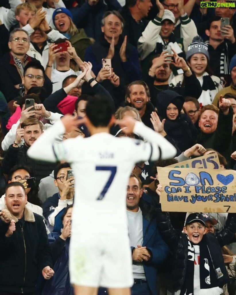 Son Heung-min Instagram - Big support, a top performance and a great result tonight. Just want more and more! Lots of love 🤍 Tottenham Hotspur Stadium