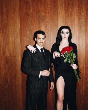 Sophie Turner Instagram - Happy Halloween from Morticia and Gomez Addams