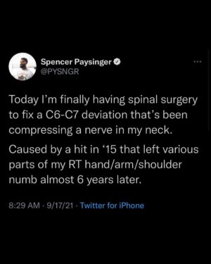 Spencer Paysinger Instagram - I’m fine…but what about Coop?!
