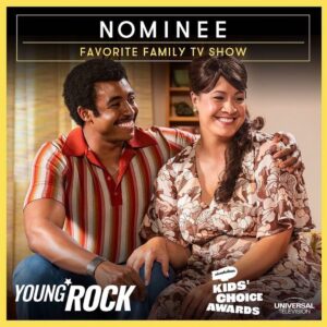 Stacey Leilua Instagram - Fa’afetai tele, @nickelodeon and @kidschoiceawards for our nomination! Like my second equal favourite son, @ulilatukefu said - a big joy of being part of this show is knowing that so many families sit down to watch us together ❤️ big shoutout to our wonderful #YoungRock CAST AND CREW who work their keke pua’as off to make it all possible. Big love for you all. Aiga = Family ❤️🇼🇸🌺 @nbc @universaltv
