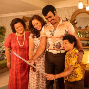 Stacey Leilua Instagram - There has been a lot of well deserved recognition for the wonderful casting in #YoungRock - shoutout to @onziecolloff @michaelnicolo and @michelleaneous1 for doing such an incredible job. I’m especially proud of the Pacific representation in this show - it’s awesome to be part of such an important landmark moment in TV history ❤️✊🏽🇼🇸 
Read more about Young Rock’s commitment to diversity behind the scenes too, in this @variety article: https://variety.com/2021/biz/news/young-rock-team-casting-nbc-1234990619/amp/ #YoungRock #casting #representationmatters @nbcyoungrock @nbc 📺🌺
