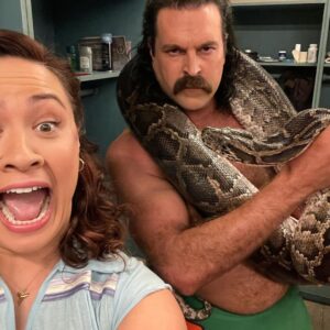 Stacey Leilua Instagram - Ata, Jake and Julius Squeezer 🐍 

Hope you enjoyed last night’s new episode of #YoungRock ☺️ streaming on @peacocktv 🙌🏽📺❤️