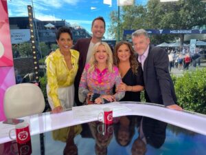 Stefan Dennis Instagram - Hard day at the office with the gang. @relmaloglou @neighbours @studio10au @channel10au @f1