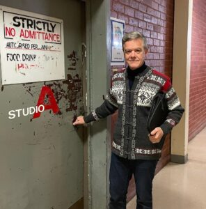 Stefan Dennis Instagram - This is a me entering the studio to play Paul Robinson for the very last time. I thought my very special Norwegian jumper would help keep me happy during this rather melancholy day.