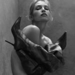 Stella Maxwell Instagram - Bare your sole 🖤 @JimmyChoo ✖️ @JeanPaulGaultier photographed by @rowanpapier 🖤 #JimmyChooxJPG #ad