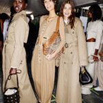 Stella McCartney Instagram - STELLA’S SUSTAINABLE MARKET: In the streets of Paris post-show with our Stella girls. New #Frayme bags are crafted from an organic linen knotted mesh, grown without pesticides and less water than cotton. Its trimmings are in an apple waste-based #vegan alternative to leather, with a recycled lining. Watch the #StellaSummer24 runway show at stellamccartney.com. Credits Wearable art by @AndrewLoganSculptor, exclusively for Stella McCartney #StellaMcCartney #ParisFashionWeek #PFW #StellasSustainableMarket