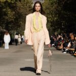 Stella McCartney Instagram - STELLA’S SUSTAINABLE MARKET: Transparency and opacity. Appliqués laid on repurposed tulle, polka dots on organic taffeta, bead embellishments on semi-sheer chiffon. The Summer 2024 collection is crafted with 95% conscious materials, making it our most responsible edit to date. Watch the #StellaSummer24 runway show at stellamccartney.com. Credits Wearable art by @AndrewLoganSculptor, exclusively for Stella McCartney #StellaMcCartney #ParisFashionWeek #PFW #StellasSustainableMarket