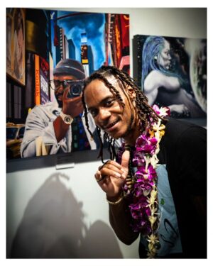 Stephen Hill Instagram - Congrats to the homie @sequelartist on his first art showing. When you go to honor your people and surprise, they got the nerve to be honoring you. Appreciate you bro! Dope show! 👏🏿👏🏿👏🏿✊🏿

#stephenhillphotos #sequelbrownartist #artexhibit #blackartinhawaii #thatlasthashtagisbrandnew